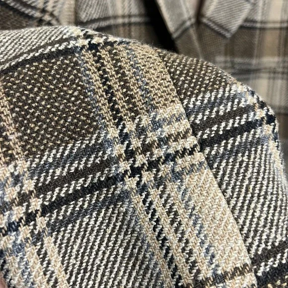 90’s Vintage Liz Claiborne Plaid Structured Wool Blend Blazer Tan Brown Size 12 - Picture 8 of 12